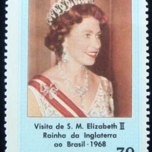 Selo postal do Brasil de 1968 Elizabeth II M