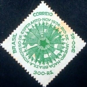 Selo postal do Brasil de 1937 Kongreso de Esperanto - C 115 N