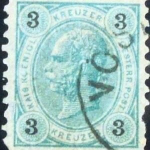 Selo postal da Áustria de 1890 Emperor Franz Joseph 3 U sev