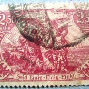 Selo postal da Alemanha Reich de 1920 North and South with torch