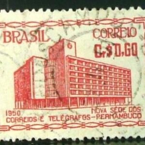 Selo postal do Brasil de 1951 Edifício Correios PE 60
