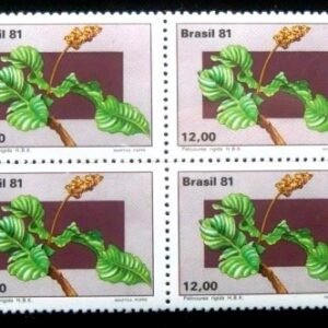 Quadra de selos postais do Brasil de 1981 Palicourea Rígida