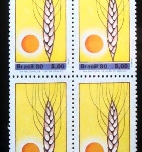 Quadra de selos do Brasil de 1980 Ação de Graças