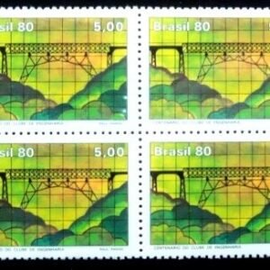 Quadra de selos do Brasil de 1980 Clube de Engenharia