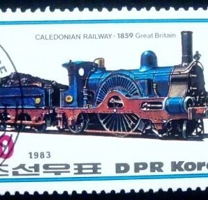 Selo postal da Coréia do Norte de 1983 Caledonian Railway