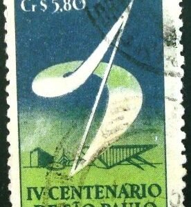 Selo postal de 1953 400 anos de São Paulo- C 295 U