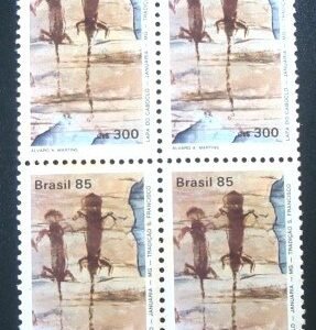 Quadra de selos do Brasil de 1985 Lapa do Caboclo M