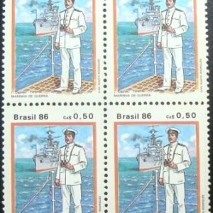 Quadra de selos postais do Brasil de 1986 Marinha