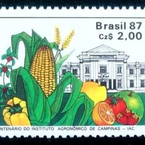 Selo postal do Brasil de 1987 Centenário do IAC