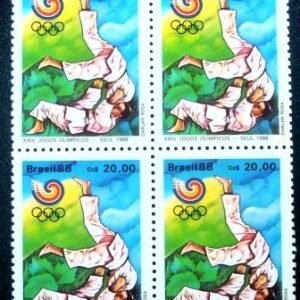 Quadra de selos postais do Brasil de 1988 Olimpíada da Coréia