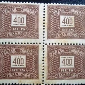 Quadra de selos postais do Brasil de 1922 Cifra Horizontal 400