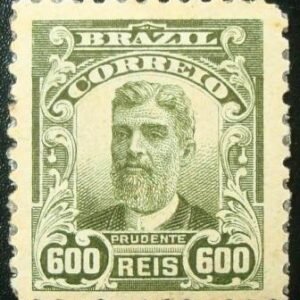 Selo postal do Brasil de 1906 Prudente de Moraes