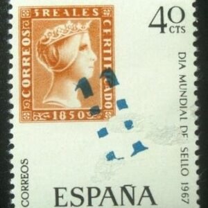 Selo postal da Espanha de 1967 World Stamp Day N
