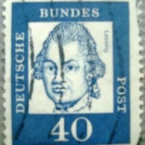 Selo postal da Alemanha de 1961 Gotthold Ephraim Lessing - 355 Ux