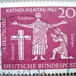 Selo postal da Alemanha de 1962 Cross and two faithful - 850 U