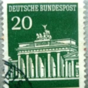 Selo postal da Alemanha de 1966 Brandenburg Gate Berlin 20