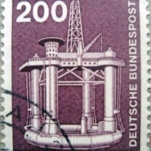 Selo postal da Alemanha de 1975 Oil rig - 1188 U