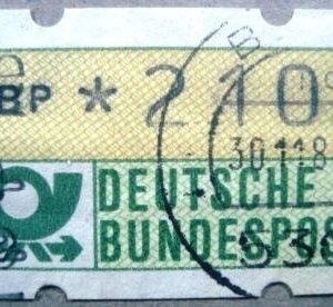 Selo postal Etiqueta ATM da Alemanha de 1992 Post horn DBP bold - 12 U