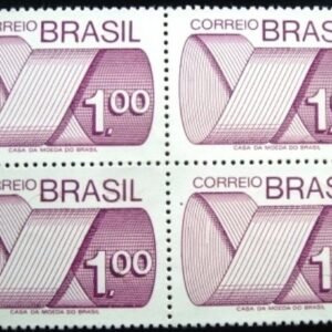 Quadra de selos postais do Brasil de 1974 Cifra 1