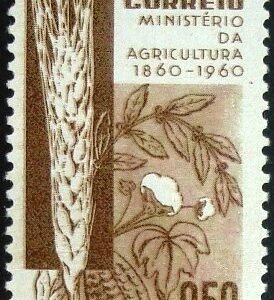 Selo postal do Brasil de 1960 Ministério da Agricultura