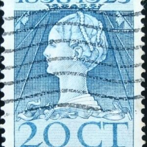 Selo postal da Holanda de 1923 Queen Wilhelmin 20