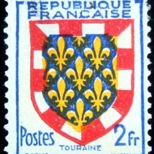 Selo postal da França de 1951 Touraine
