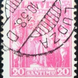 Selo postal da Letônia de 1934 Allegorical figure of Latvia