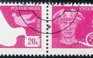 Selo postal da Romênia de 1974 Post and telecommunications 20