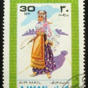 Selo postal do Ajman de 1973 Women's costume