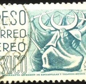 Selo postal do México de 1969 Dance of the Crescent