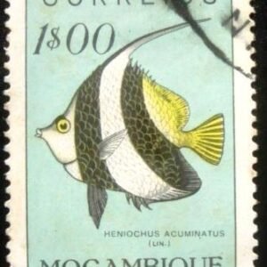 Selo postal de Moçambique de 1951 Pennant Coralfish U