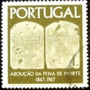 Selo postal de Portugal de 1967 Moses' Tablets of Stone
