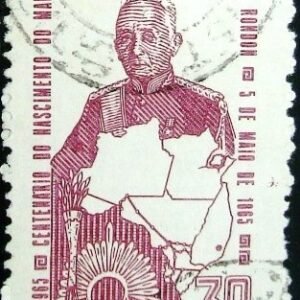 Selo postal do Brasil de 1965 Marechal Rondon U