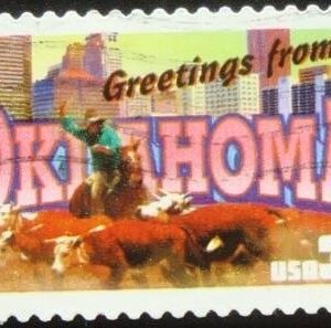 Selo postal dos Estados Unidos de 2002 Greetings from Oklahoma