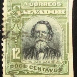 Selo postal de El Salvador de 1912 José de la Trinidad Francisco Cabañas Fiallos