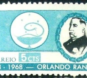Selo postal do Brasil de 1968 Orlando Rangel N