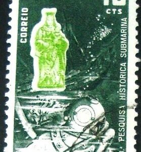Selo postal do Brasil de 1968 Pesquisa Submarina - C 590 U