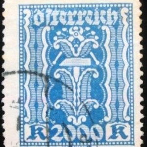Selo postal da Áustria de 1923 Hammer & Tongs 2000