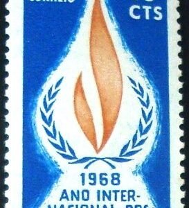 Selo postal do Brasil de 1968 Direitos Humanos