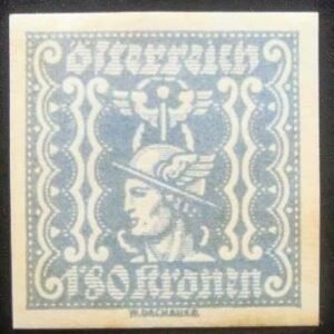 Selo postal da Áustria de 1922 Mercury 1