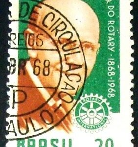 Selo postal do Brasil de 1968 Paul Percy Harris MCC