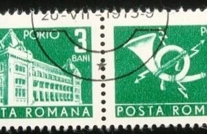 Se-tenant da Romênia de 1970 Post and telecommunications 3