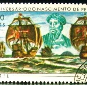 Selo postal do Brasil de 1968 Pedro Alvares Cabral MCC