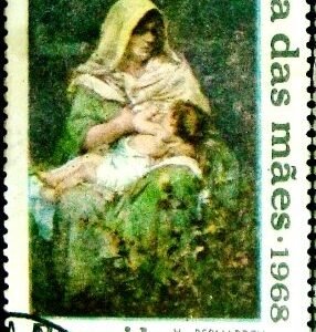 Selo postal do Brasil de 1968 Dia das Mães N1D
