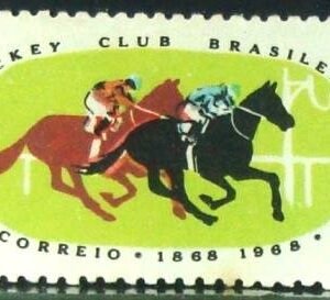 Selo postal do Brasil de 1968 Jockey Club