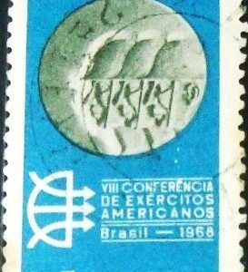 Selo postal do Brasil de 1968 Exércitos Americanos - C 608 U