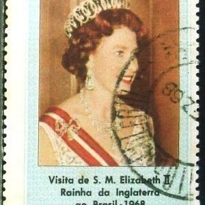 Selo postal do Brasil de 1968 Elizabeth II - C 617 U