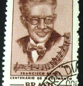 Selo postal do Brasil de 1968 Maestro Francisco Bragat