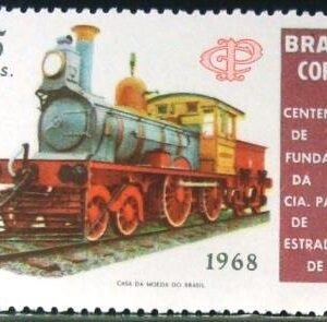 Selo postal do Brasil de 1968 Cia Paulista de Estradas de Ferro