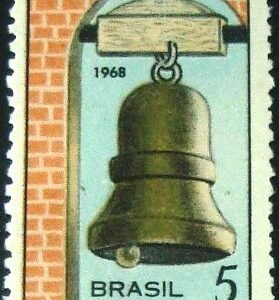 Selo postal do Brasil de 1968 Natal M